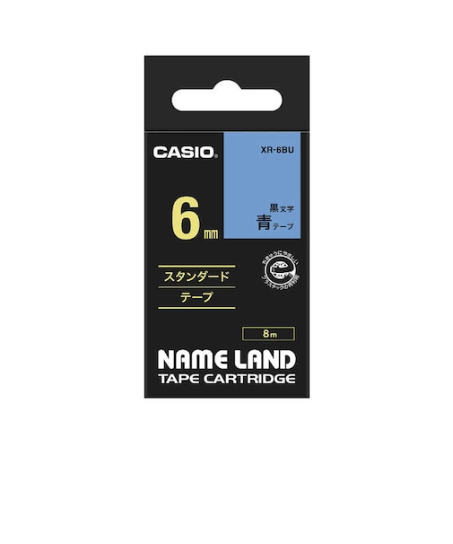 カシオ　スタンダードテープ NAME LAND(ネームランド) 青 XR6BU