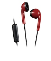 JVC　有線イヤホン インナーイヤー型 [ リモコン・マイク 対応 / φ3.5mm ミニプラグ ] レッド×ブラック HAF19MRB