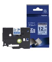 ブラザー　【純正】ピータッチ ファブリックテープ 幅12mm (青文字/ブルー/布) TZEFA53