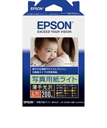 エプソン　写真用紙ライト 薄手光沢(L判･200枚) KL200SLU