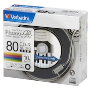 VERBATIMJAPAN　音楽用CD-R 80分 10枚 インクジェットプリンタ対応  MUR80PHW10V1