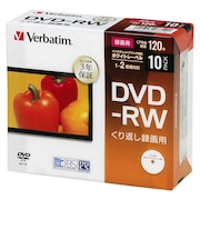 VERBATIMJAPAN 録画用DVD-RW(1-2倍速 4.7GB)10枚パック VHW12NP10D1B