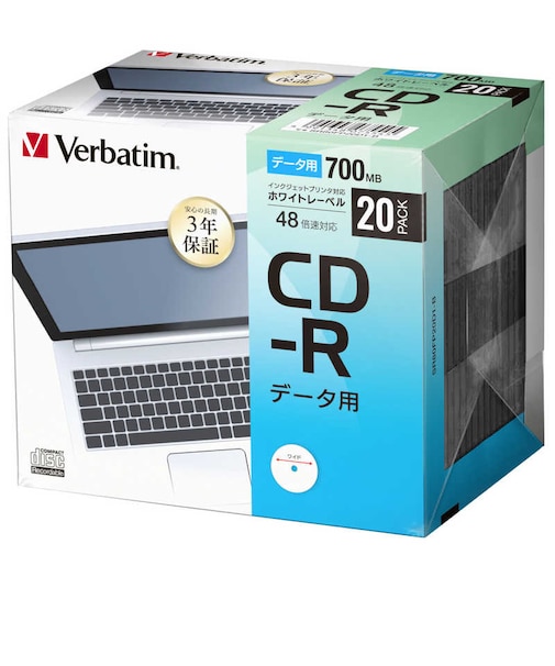 VERBATIMJAPAN　1~48倍速対応 データ用CD-R (700MB・20枚) SR80FP20D1B