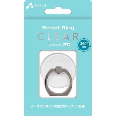 エアージェイ　スマホリング丸ベースクリア シルバー ASTSRCR