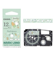 カシオ　ラベルライターNAME LAND用テープ サンリオキャラクターテープ ［黒文字 / 12mm幅］ ポチャッコ XR12SAPC1