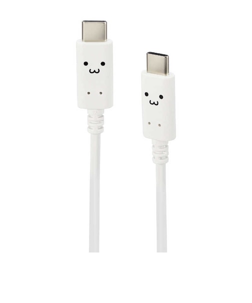 エレコム　USB Type-C to USB Type-Cケーブル/顔ツキタイプ/1.0m/シロチャン(ホワイト×ブラック) MPACCF10WF