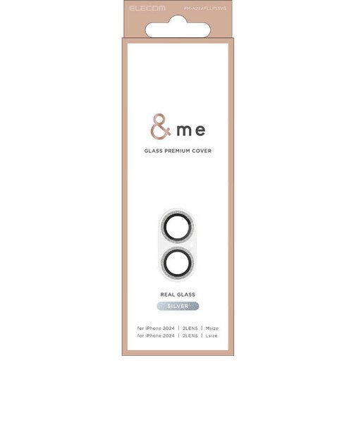 エレコム　iPhone 16/16 Plus用 レンズフィルム カメラ レンズカバー ガラス ＆me グリッター PMA24AFLLP5SVG