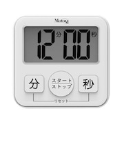 オリンピア照明　大きい表示と大きいスイッチのキッチンタイマー MotoM ホワイト GHA007
