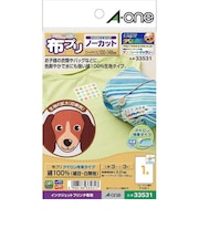 エーワン 布プリ アイロン接着タイプ はがきサイズ ノーカット 3シート 33531