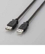 エレコム　USB-A延長ケーブル [USB-A オス→メス USB-A /2m /USB2.0] ブラック U2CE20BK