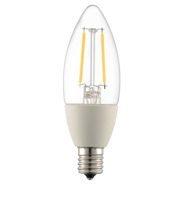 オーム電機　LED電球 フィラメント シャンデリア形 E17 25形相当 調光器対応 電球色 LDC2LE17DC6