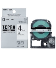 キングジム　白ラベルテープ TEPRA(テプラ) PROシリーズ 白 [黒文字 /4mm幅]  SS4K