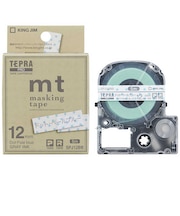 キングジム　マスキングテープ 「mt」ラベル TEPRA(テプラ) PROシリーズ ドット・ペールブルー [グレー文字 /12mm幅] SPJ12BB