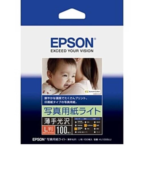 エプソン　写真用紙ライト 薄手光沢(L判･100枚) KL100SLU