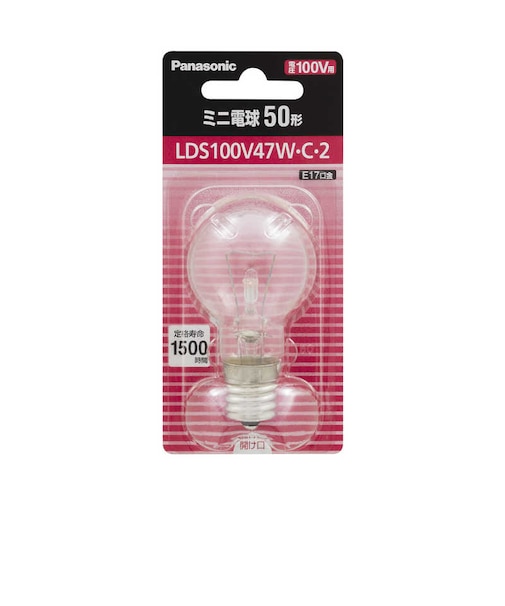 パナソニック　ミニ電球 クリア ［E17口金 一般電球形 電球色 1個］ LDS100V47WC2