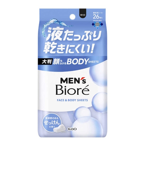花王　メンズビオレ顔もふけるボディシート清潔感のあるせっけんの香り MEN’s Biore MﾋﾞｵﾚF&Bｼｰﾄｾｯｹﾝ