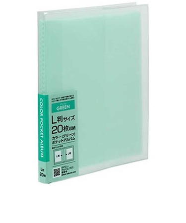 ナカバヤシ　カラーポケットアルバム L判20枚収納 ｱｶPCL20G
