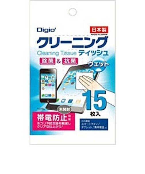 ナカバヤシ　クリーニングティッシュ｢ウェットタイプ｣(携帯用15枚) DGCWK6015