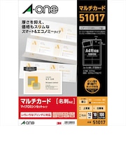 エーワン　マルチカード(各種プリンタ兼用紙)名刺用紙 (A4サイズ 10面･10シート) 51017