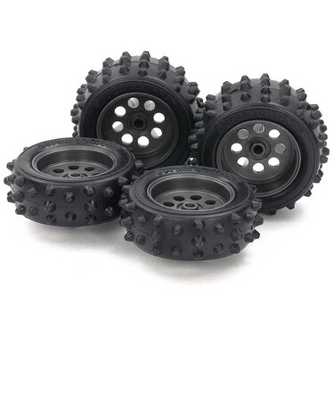 タミヤ　(ミニ四駆)ミニ四駆グレードアップパーツ No.547 EZシャーシ スパイクタイヤ＆ホイールセット EZｽﾊﾟｲｸﾀｲﾔ&ﾎｲｰﾙ
