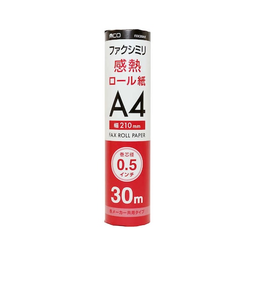 ナカバヤシ　FAX用感熱ロール紙(A4･30m･0.5インチ芯)1本入 FXK30AH1