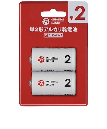 ORIGINALBASIC　単2乾電池 ブリスターパック [アルカリ/4本]【7年保存可能】 LR14BKOB2P