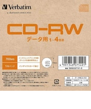 VERBATIMJAPAN データ用CD-RW 1枚パック SW80QP1V1B