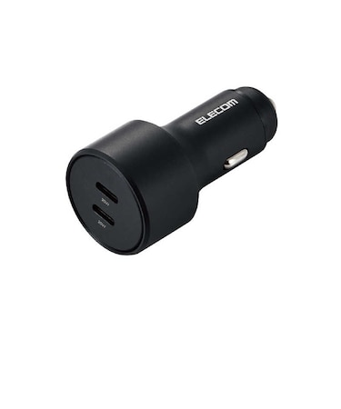エレコム　シガーソケット カーチャージャー 最大合計出力40W 2ポート USB C ×2 PD 20W ブラック MPACCPD09BK