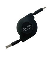 オズマ　巻取式USB-A to Type-Cケーブル 90cm ブラック ［Quick Charge対応］UDR3C01K