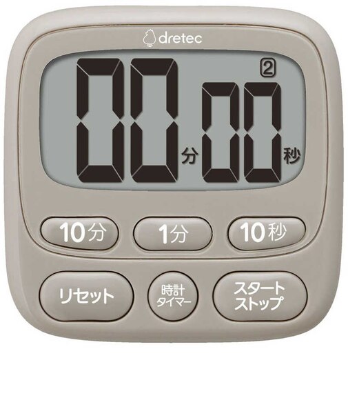 ドリテック　時計付大画面タイマー (ベージュ) dretecT612