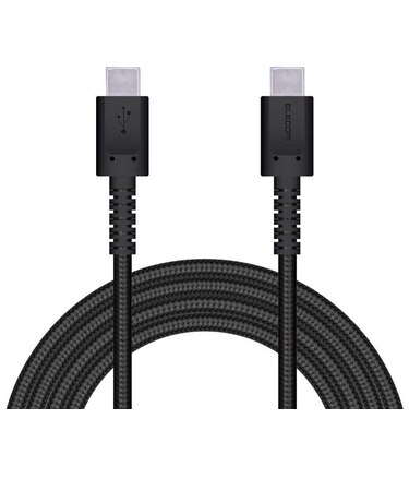 エレコム　タイプC ケーブル USB Type-C to Type-C 2m PD 60W 急速充電 断線に強い 高耐久 ブラックMPAXCCS20PNBK