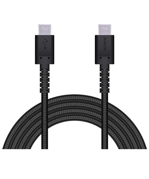 エレコム　タイプC ケーブル USB Type-C to Type-C 2m PD 60W 急速充電 断線に強い 高耐久 ブラックMPAXCCS20PNBK