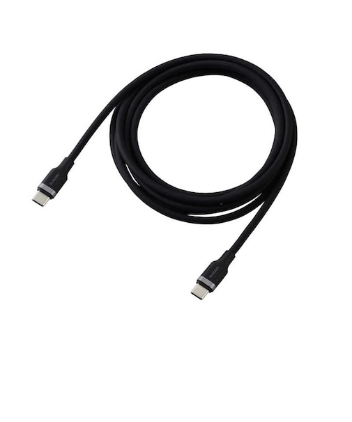 エレコム　USB Type-C ケーブル USB-C to USB-C 2m PD 100W 急速充電 シリコン素材 やわらかく絡みにくい ブラックMPACC5PSSA20BK