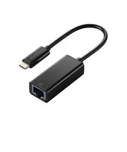 エレコム　有線LANアダプター USB-C 1000Mbps 高速通信 USB3.2 Gen1 ( Windows 11 10 Mac iPad Nintendo Switch 対応 ) 変換アダプタ ブラックEDCGUC3V3B