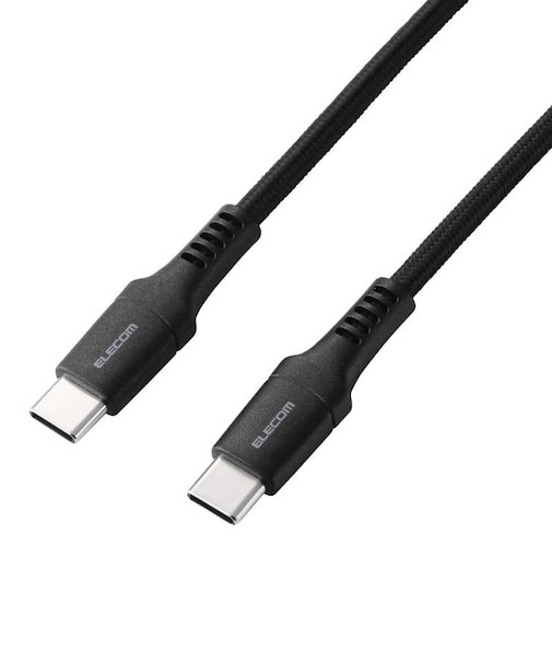 エレコム　240W PD EPR USB Type-C ケーブル 0.5m 高耐久ナイロン 断線に強い eMarker 480Mbps ブラックMPACCPES05BK
