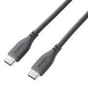 エレコム　240W PD EPR USB Type-C ケーブル 1m やわらかシリコン eMarker 480Mbps グレーMPACCPESS10GY