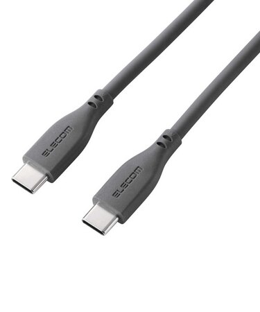 エレコム　240W PD EPR USB Type-C ケーブル 1m やわらかシリコン eMarker 480Mbps グレーMPACCPESS10GY