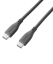 エレコム　240W PD EPR USB Type-C ケーブル 1.5m やわらかシリコン eMarker 480Mbps グレーMPACCPESS15GY