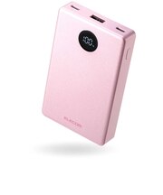 エレコム　モバイルバッテリー 10000mAh 薄型 軽量 35W PSE適合 半固体リチウム 長寿命 iPhone Android Switch 対応 LED残量1％表示 ピンクDEC8610000PN