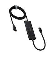 エレコム　充電ケーブル一体型 4ポート USB-CハブU3HCC040PBK