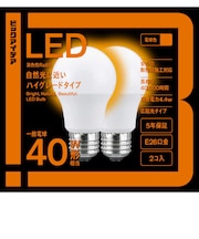 ビックアイデア　LED電球 E26 一般電球形 40W相当 電球色 2個 広配光タイプ 【安心5年保証】LDA4LGSK40XBIT2P