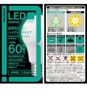 ビックアイデア　LED電球 E26 一般電球形 60W相当 昼白色 1個 広配光タイプ 【安心5年保証】LDA7NGSK60XBIT