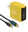 AOHI　PD-USB充電器 ケーブルセット Magcube PRO 100W USB C×2ポート PC/タブレット/携帯電話 100W急速充電 イエローRE-JEMP100YL2