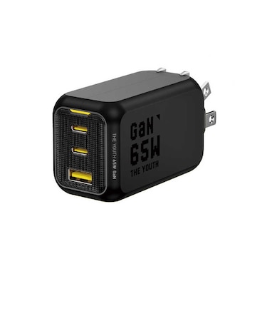 AOHI　THE YOUTH PD 65W USB C×2ポート USB A×1ポート PC/タブレット/携帯電話 65W急速充電 ブラックRE-JEYTP65BL1