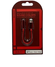 ビックアイデア　Lightning-4極イヤホン端子 3.5mmステレオミニプラグ 変換ケーブル レッドBITHC01L35RD