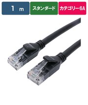 ビックアイデア　LANケーブル Cat6A スタンダード 1m ［1m / カテゴリー6A / スタンダード］ ブラックBIMLC6A1STD100K