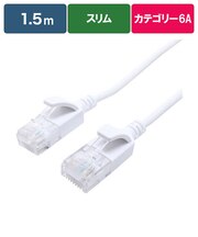 ビックアイデア　LANケーブル Cat6A スリム 1.5m ［1.5m / カテゴリー6A / スリム］ ホワイトBIMLC6A1SLM150W