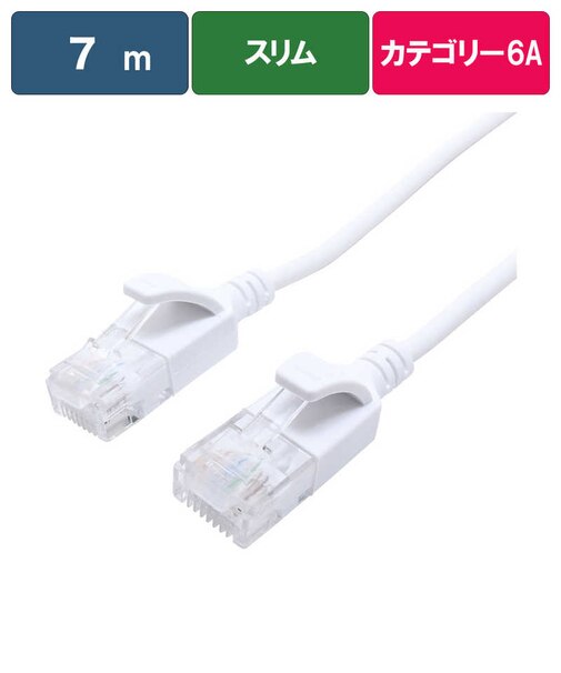ビックアイデア　LANケーブル Cat6A スリム 7m ［7m / カテゴリー6A / スリム］ ホワイトBIMLC6A1SLM700W