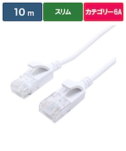 ビックアイデア　LANケーブル Cat6A スリム 10m ［10m / カテゴリー6A / スリム］ ホワイトBIMLC6A1SLM1000W