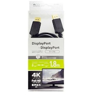 ナカバヤシ 1.8m「DisplayPort ⇔ DisplayPort」4K対応ケーブル ブラックDP18BK